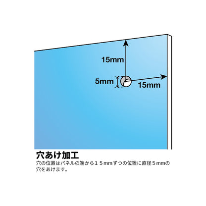 看板　パネル　穴あけ位置　5mm